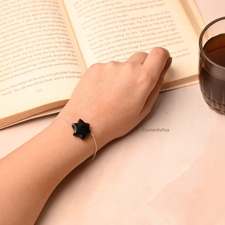 Black Onyx Silver Bracelet - alternate view