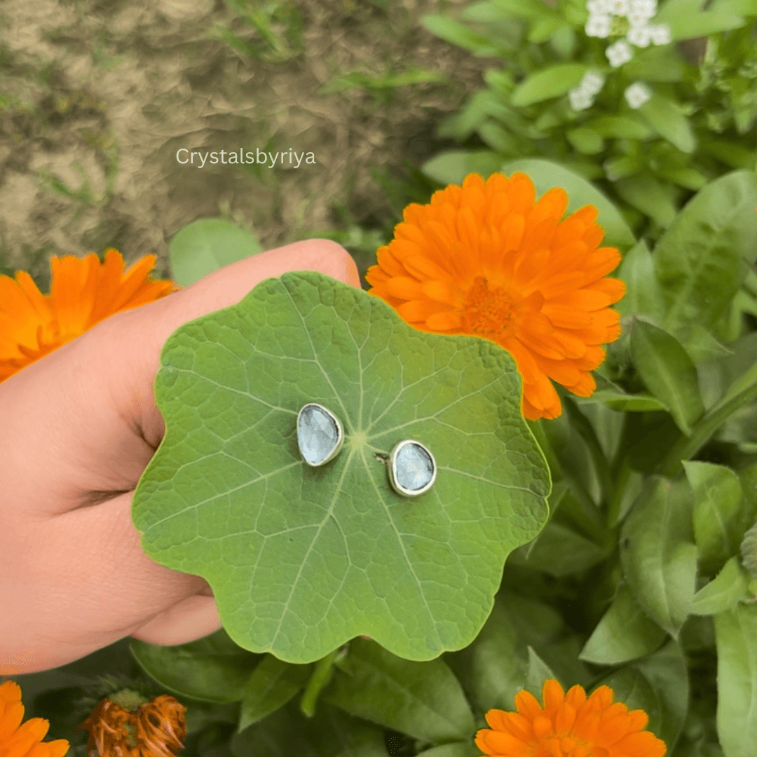 Blue Topaz silver earrings
