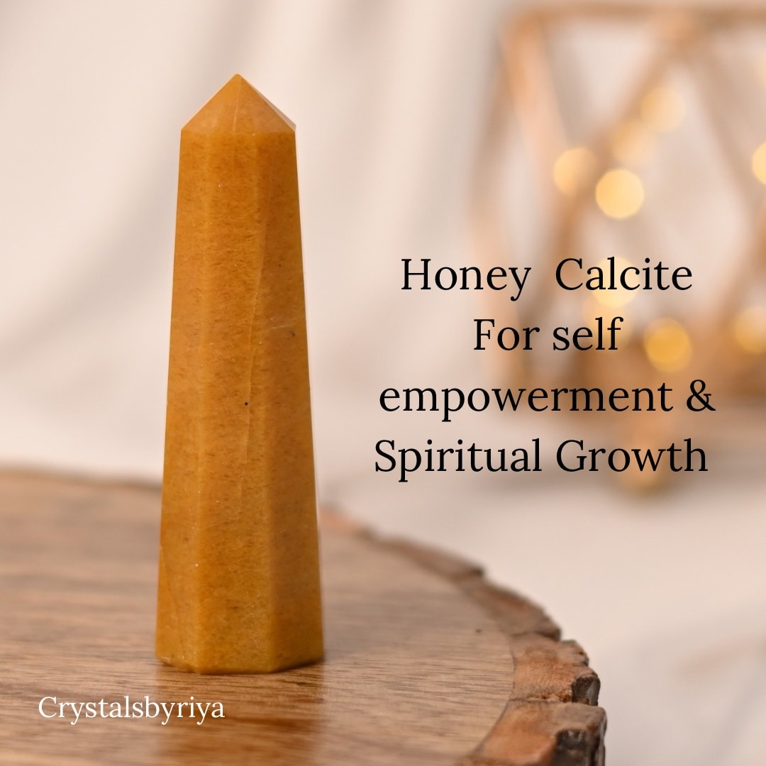 Honey Calcite Tower - alternate view