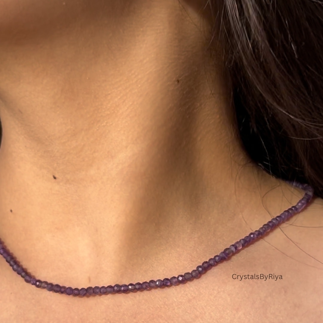 Amethyst Silver Necklace - alternate view