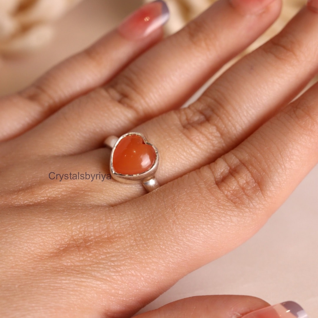 Carnelian Silver ring - alternate view