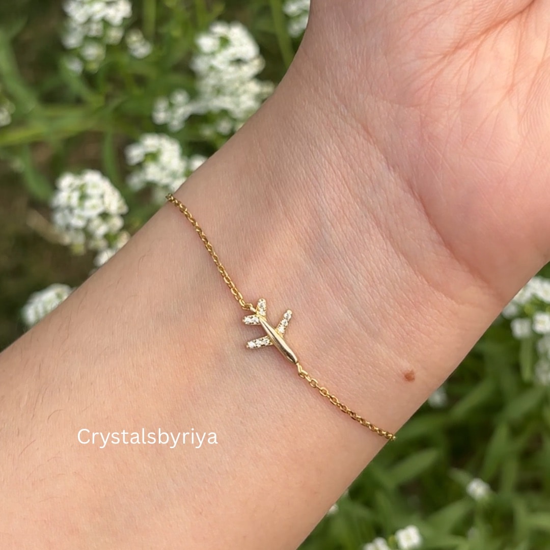 Zircon Airplane Bracelet