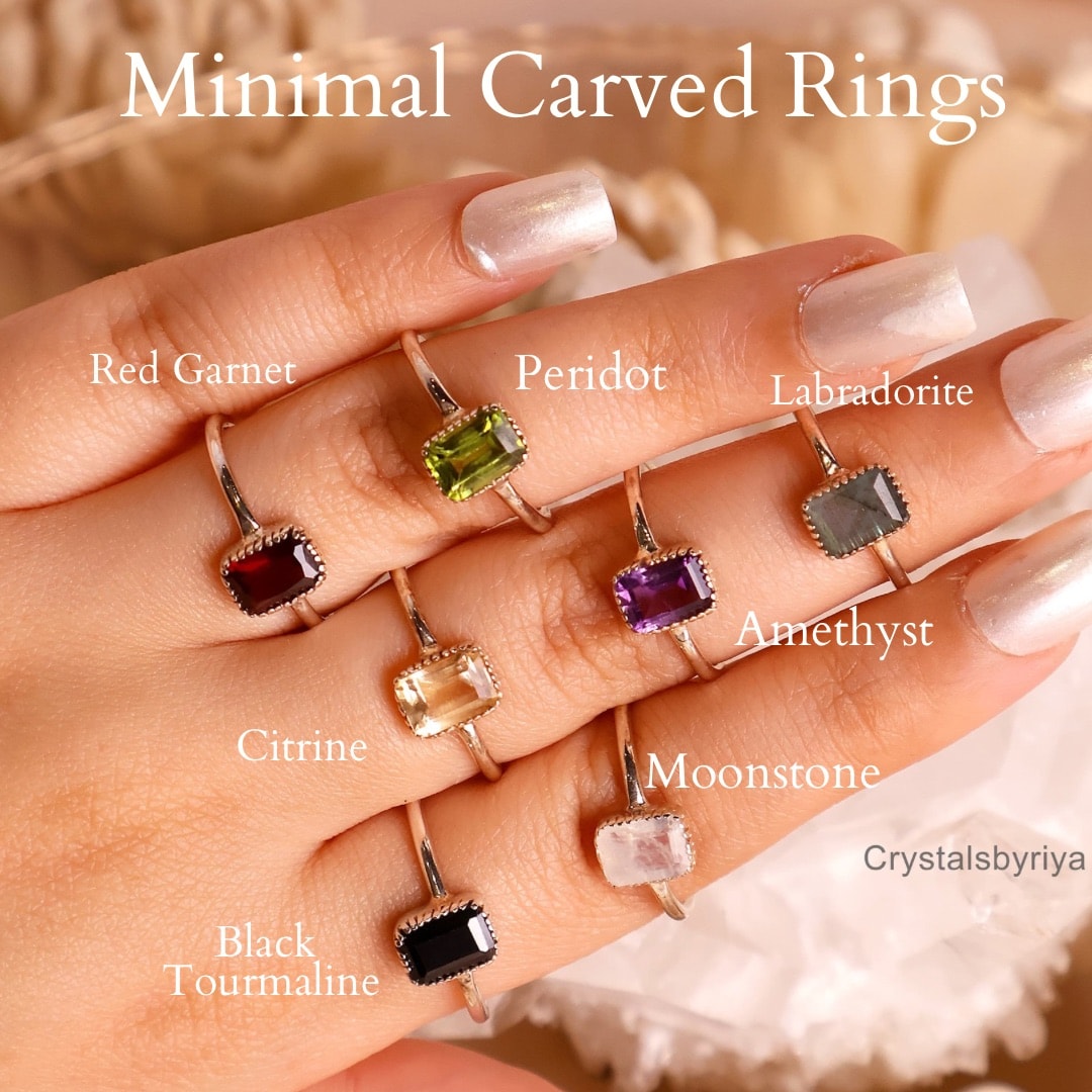 Minimal Carved Silver Rings