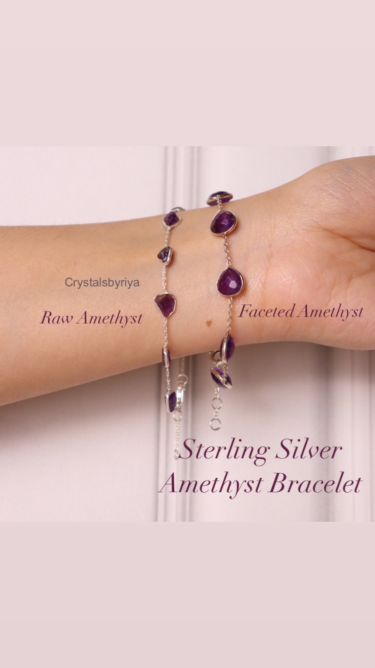 Amethyst Silver Bracelet - alternate view