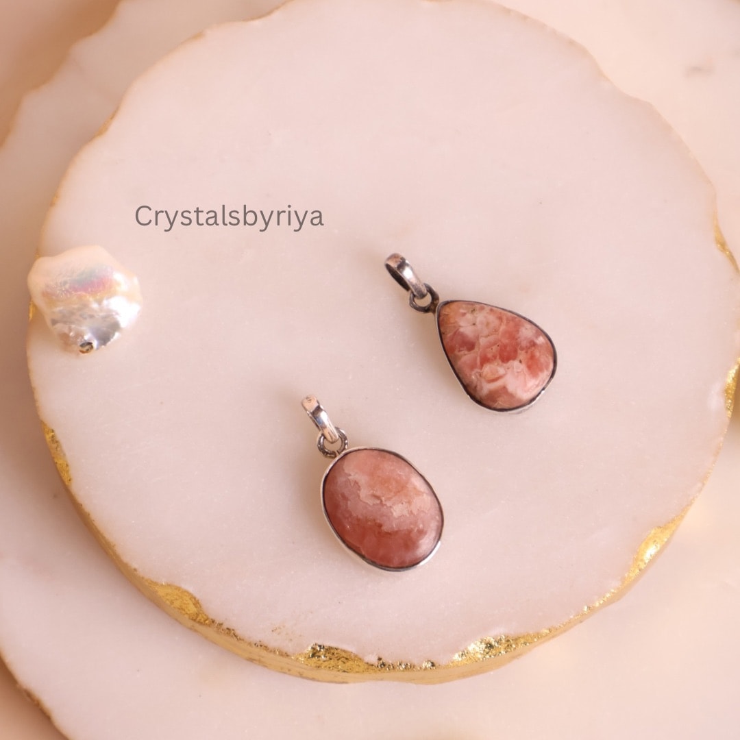 Rhodochrosite Silver Pendant - alternate view