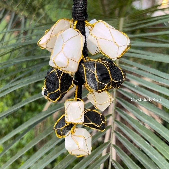 selenite + Black tourmaline COMBINATION