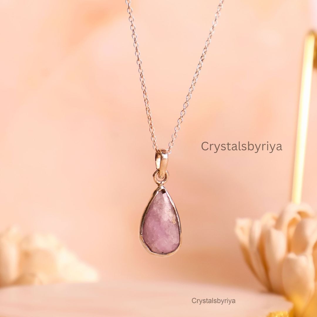 Kunzite Silver Pendant