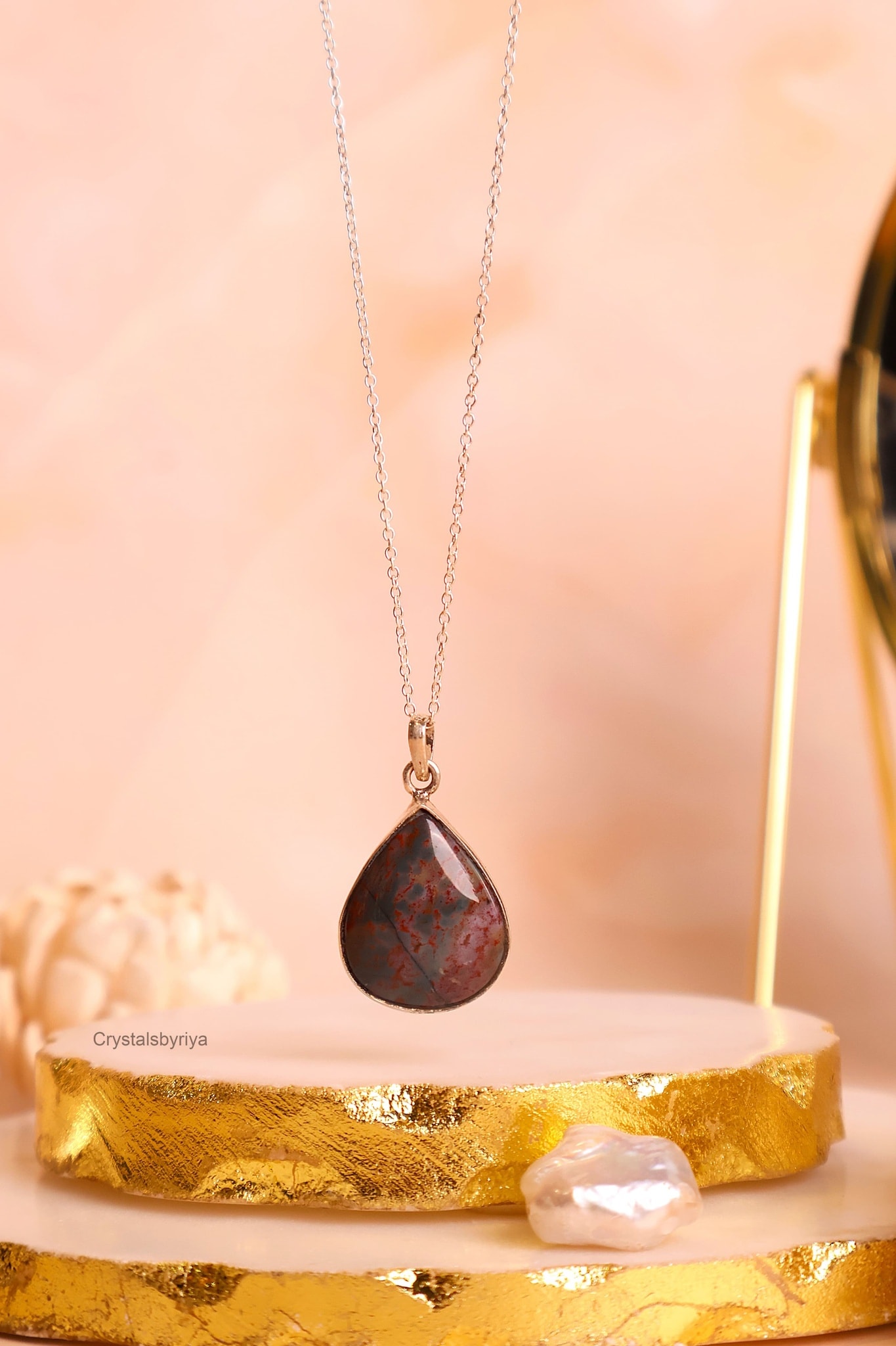 Bloodstone Silver Pendant