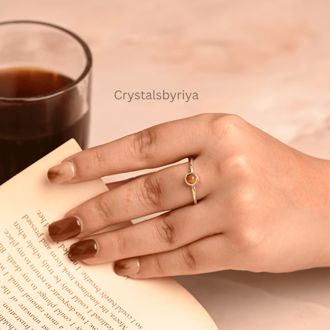 Tiger Eye Silver ring - alternate view
