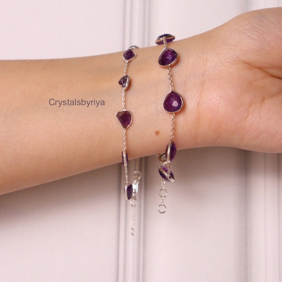 Amethyst Silver Bracelet