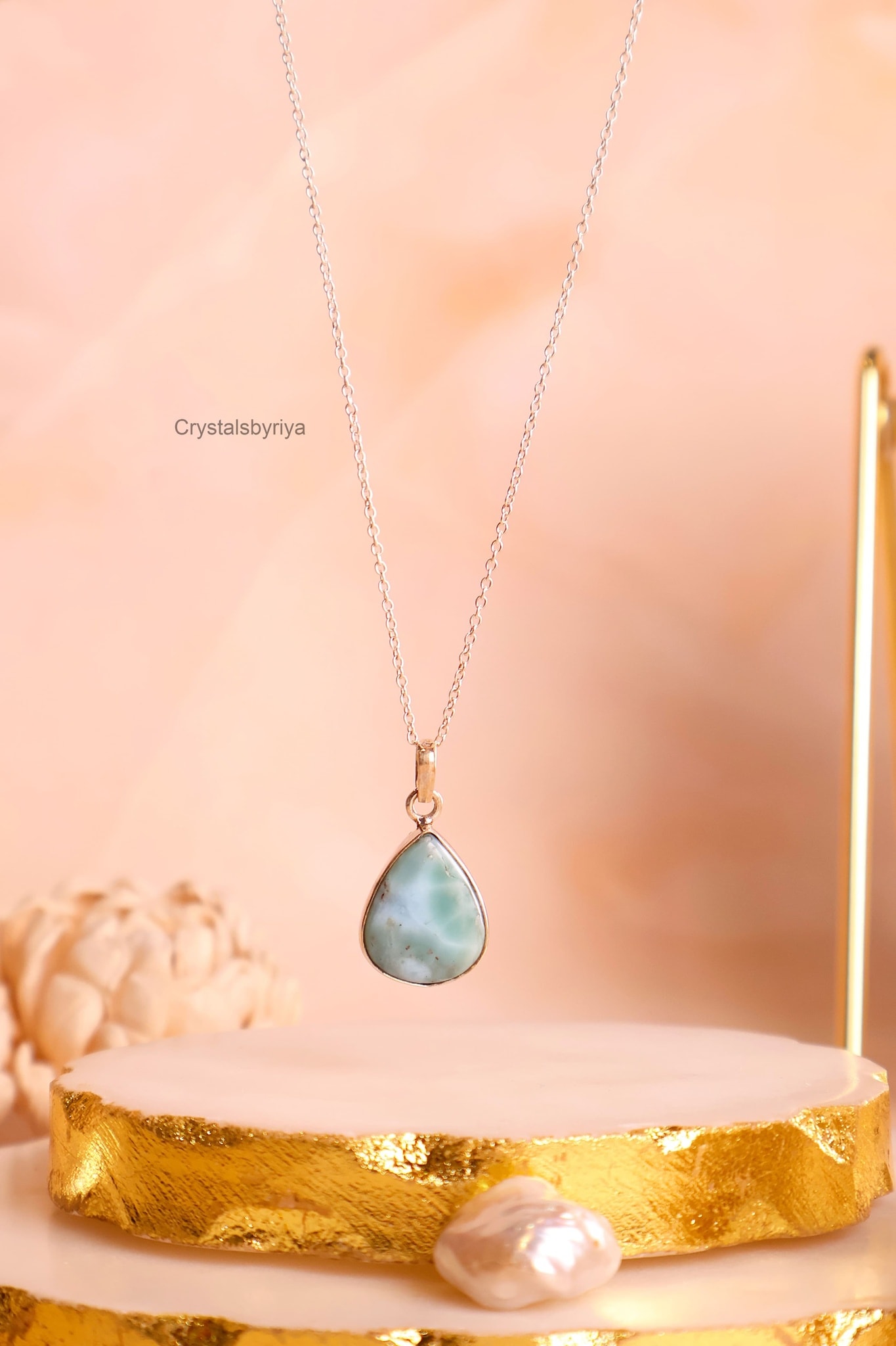 Larimar Silver Pendant