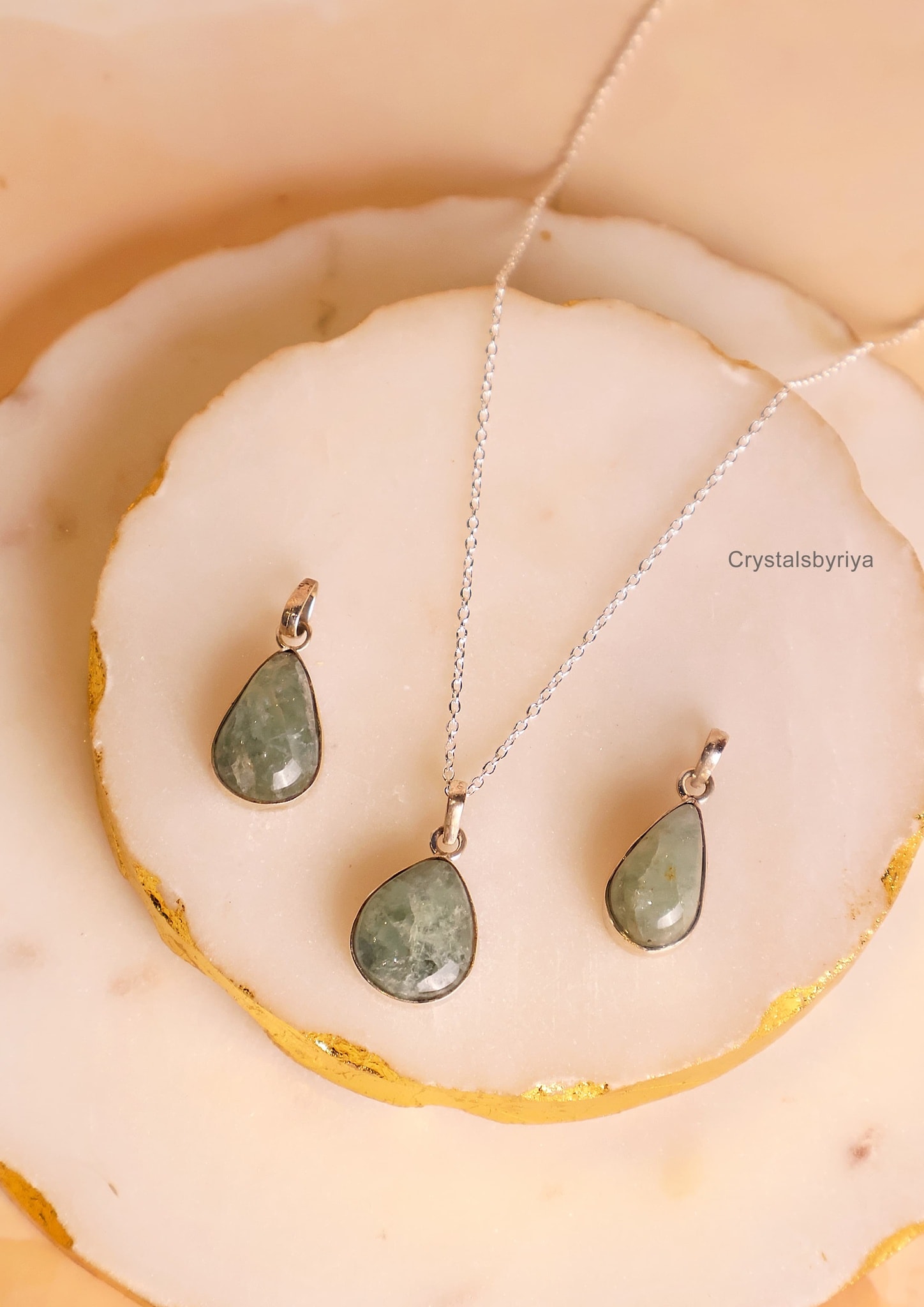 Aquamarine Silver Pendant