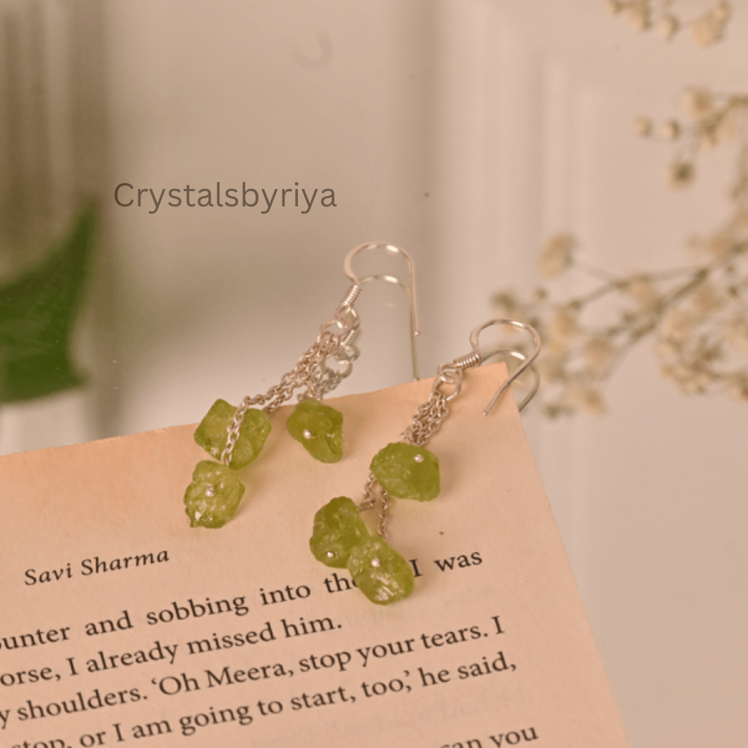 Peridot silver Earrings - alternate view