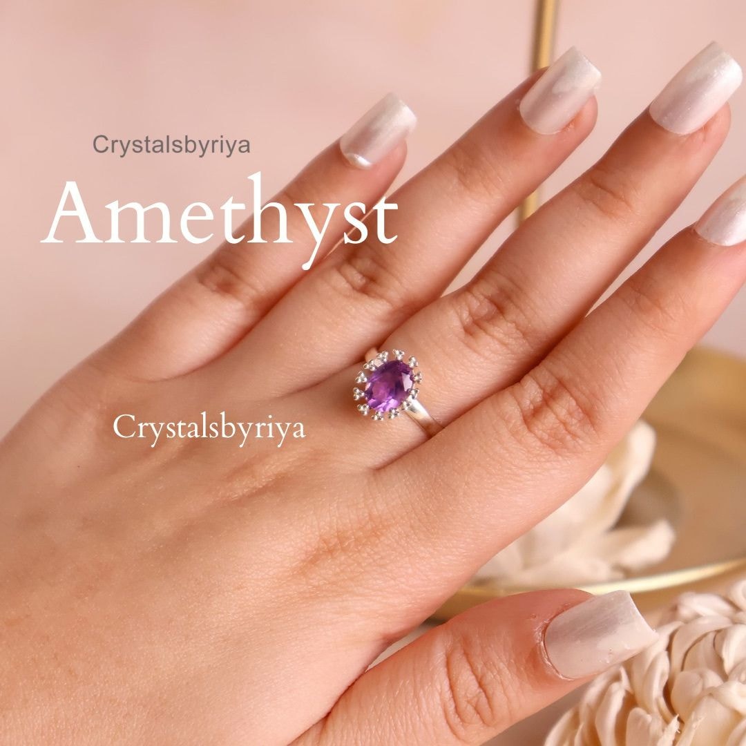 Princess Cut Silver Rings - alternate view