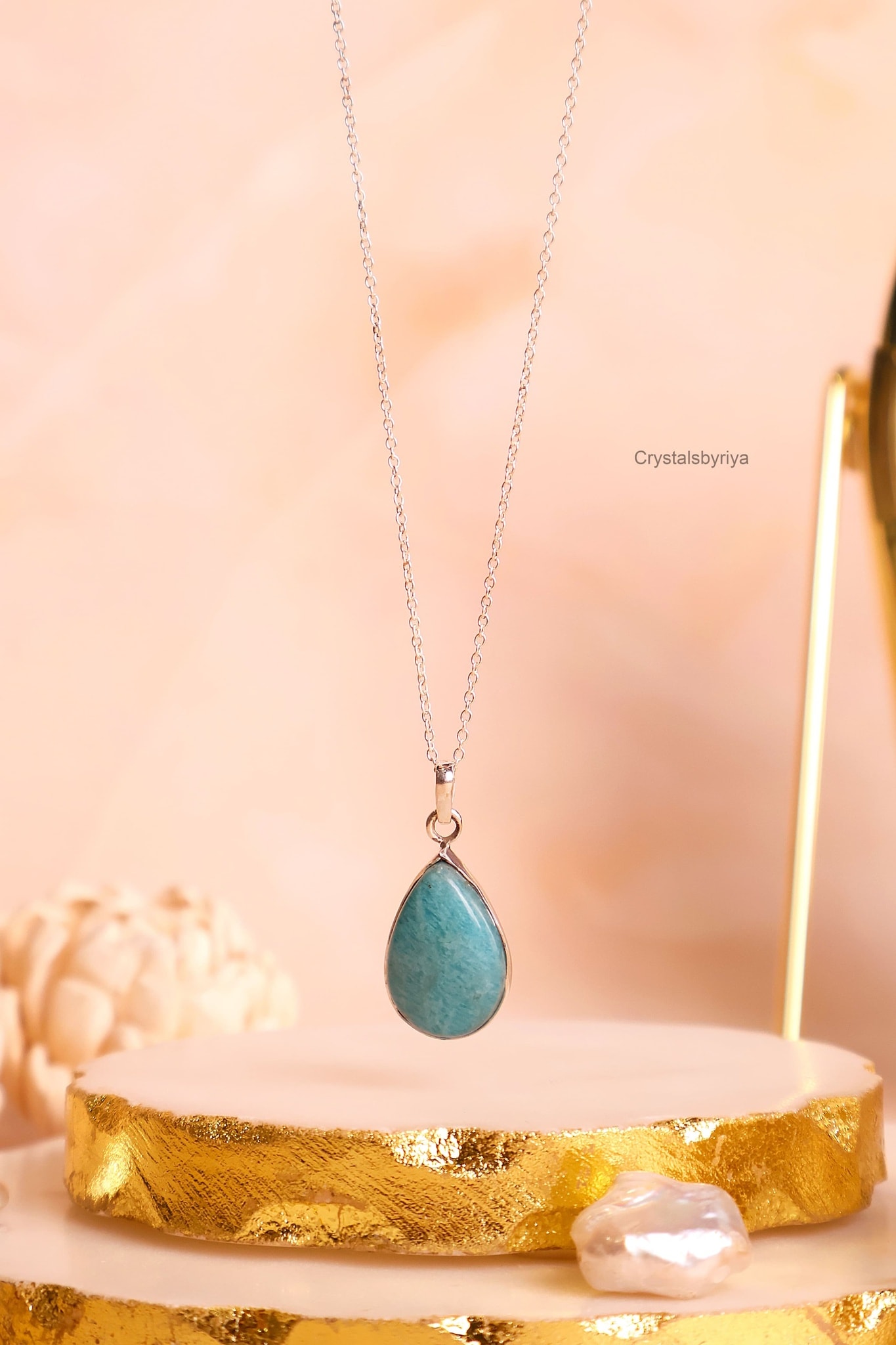Amazonite Silver Pendant