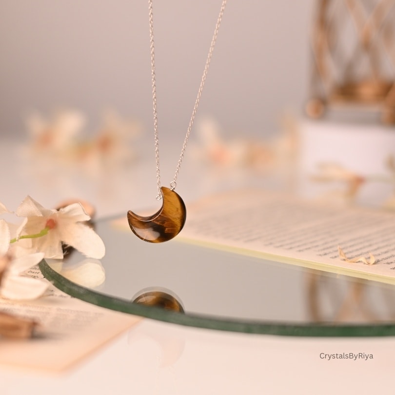 Tiger Eye Silver Necklace - alternate view