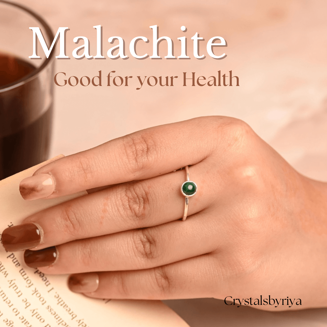 Malachite Silver ring - alternate view