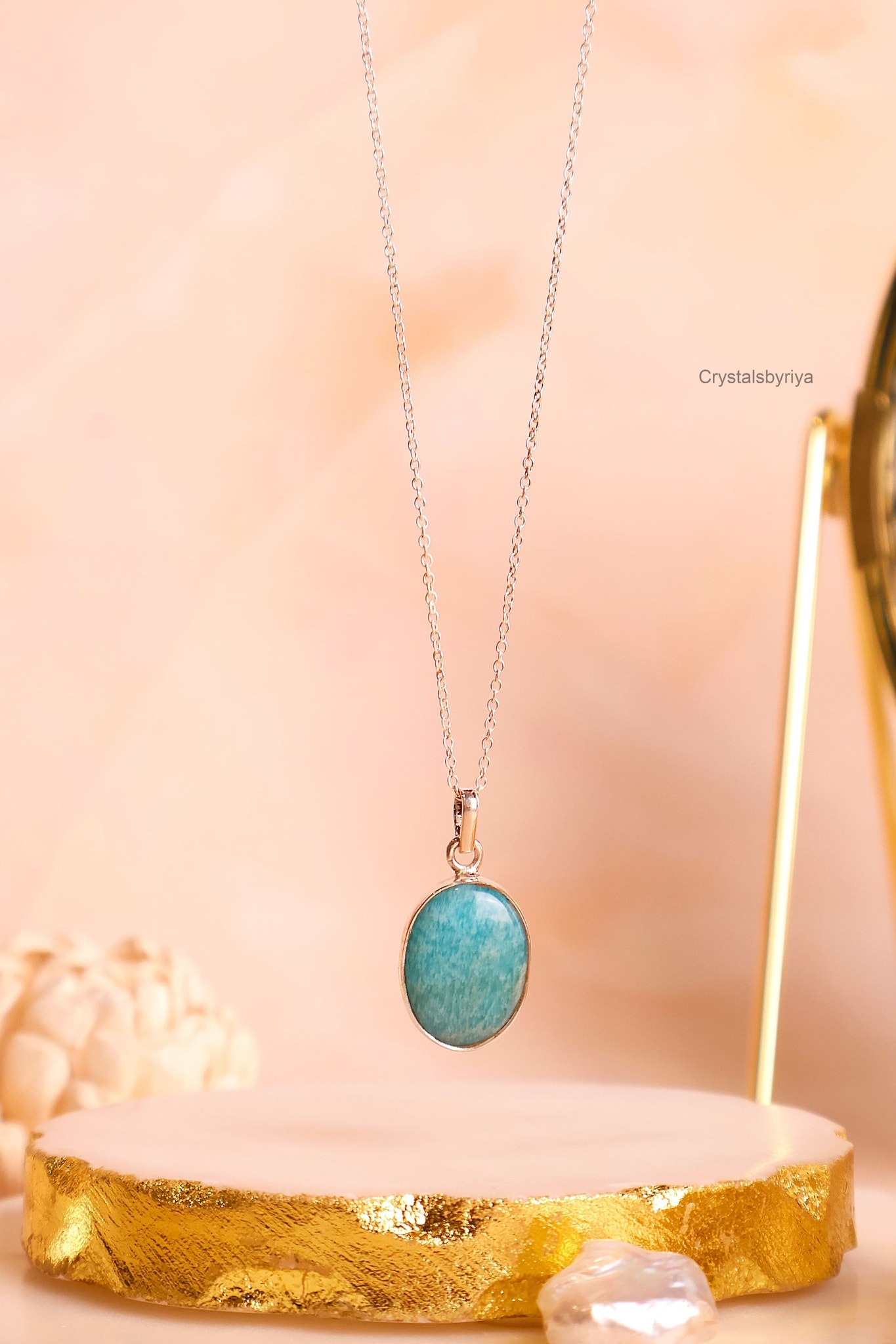 Amazonite Silver Pendant - alternate view