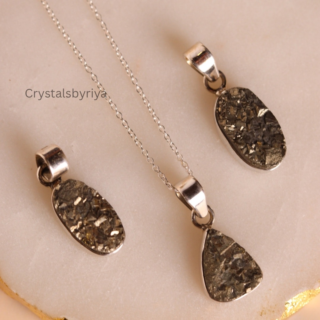 Pyrite Silver Pendant