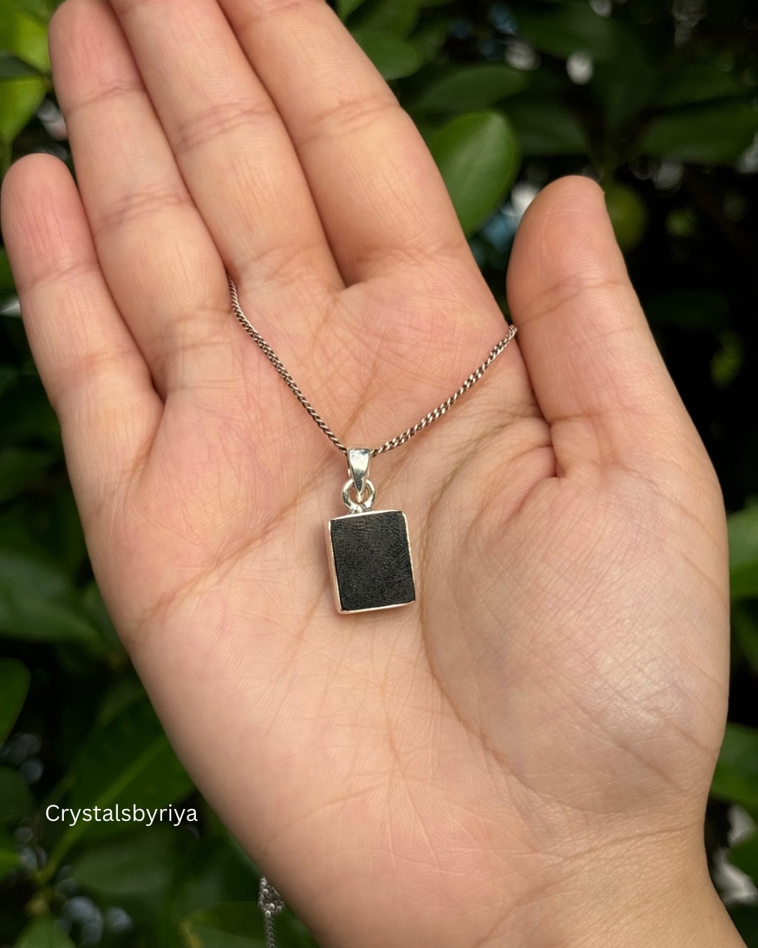 Black Tourmaline Premium Silver Pendant - alternate view