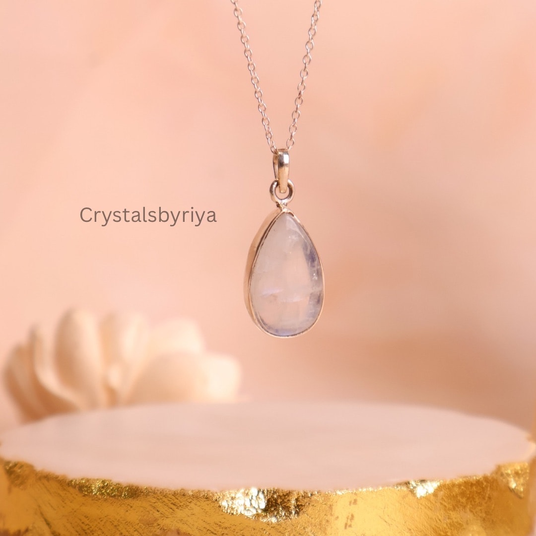 Moonstone Silver Pendant - alternate view