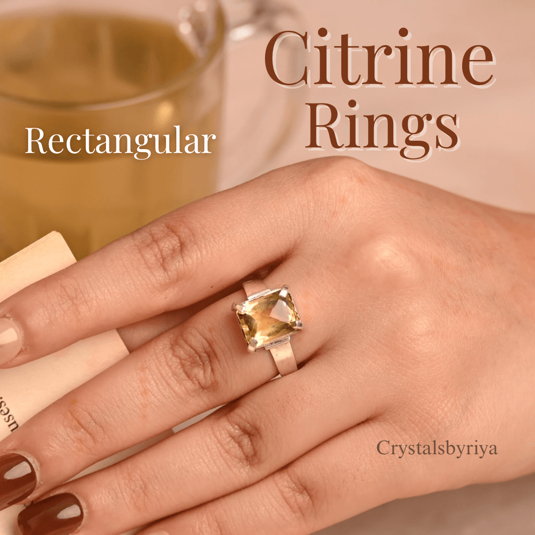 Citrine silver ring - alternate view