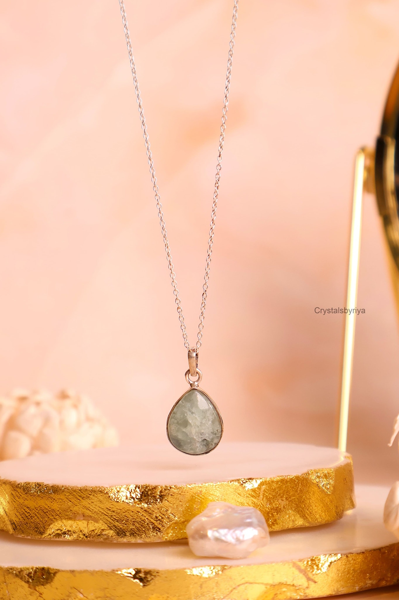 Aquamarine Silver Pendant - alternate view