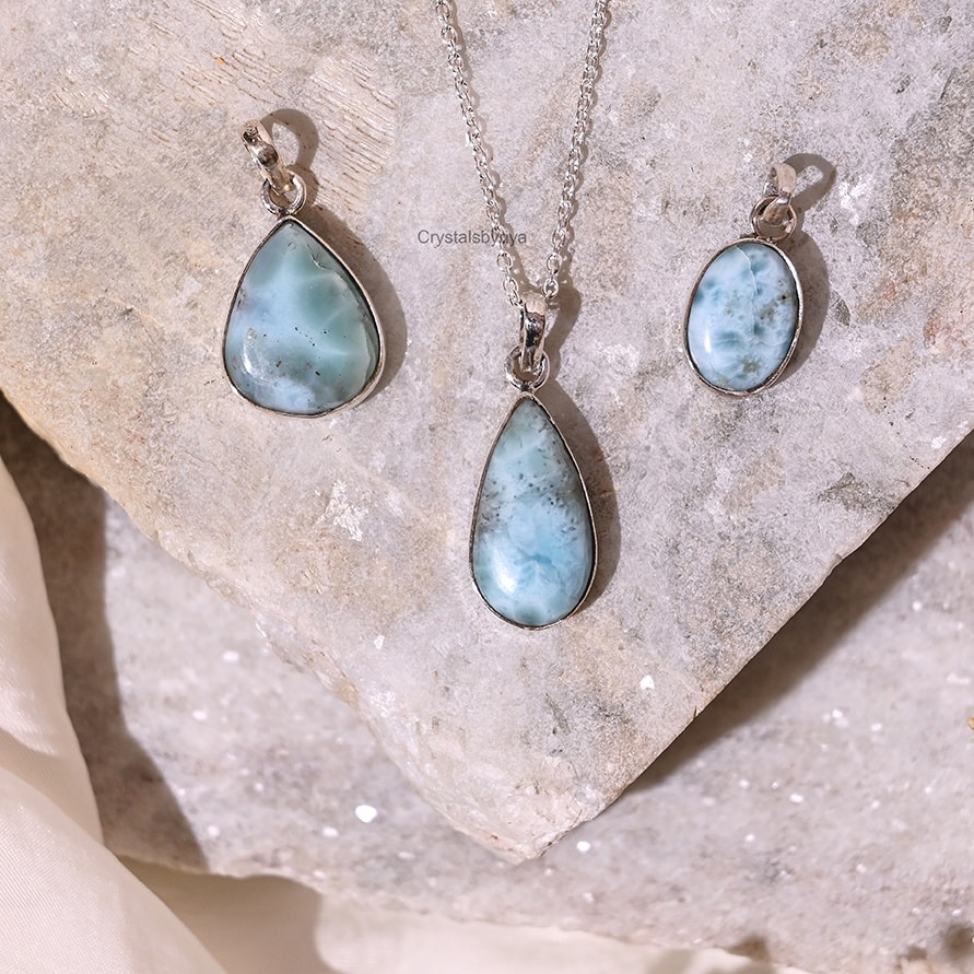 Larimar Silver Pendant - alternate view