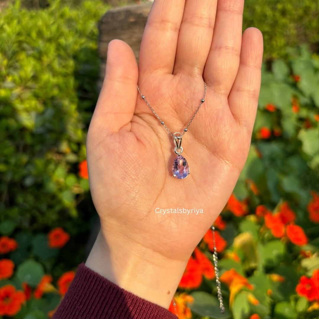 Amethyst Drop Faceted Pendant