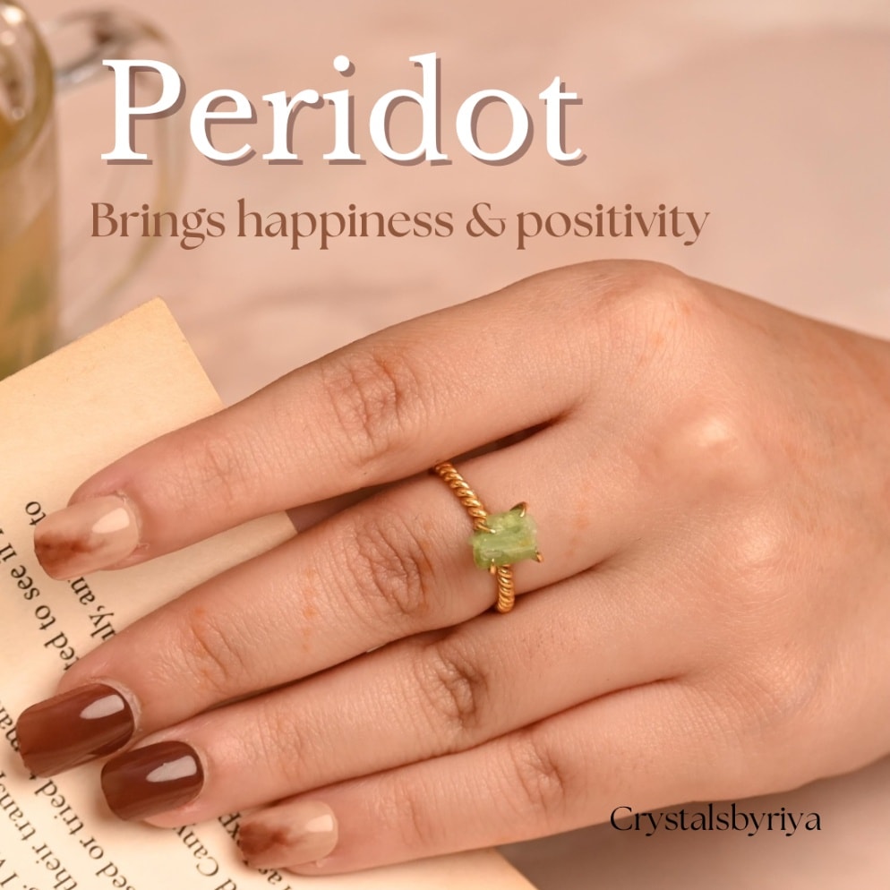 Peridot Silver ring - alternate view