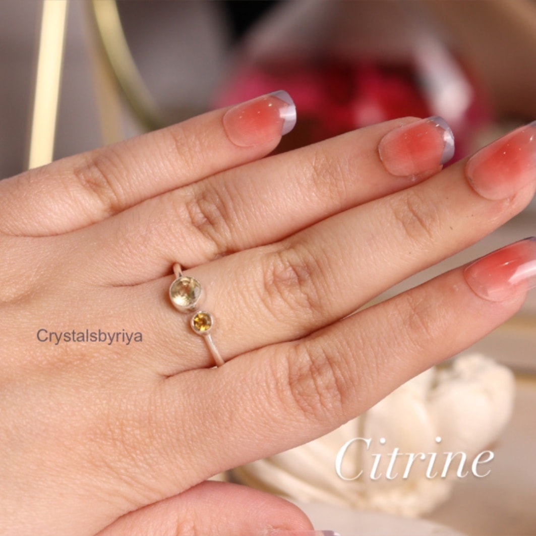 Citrine silver ring